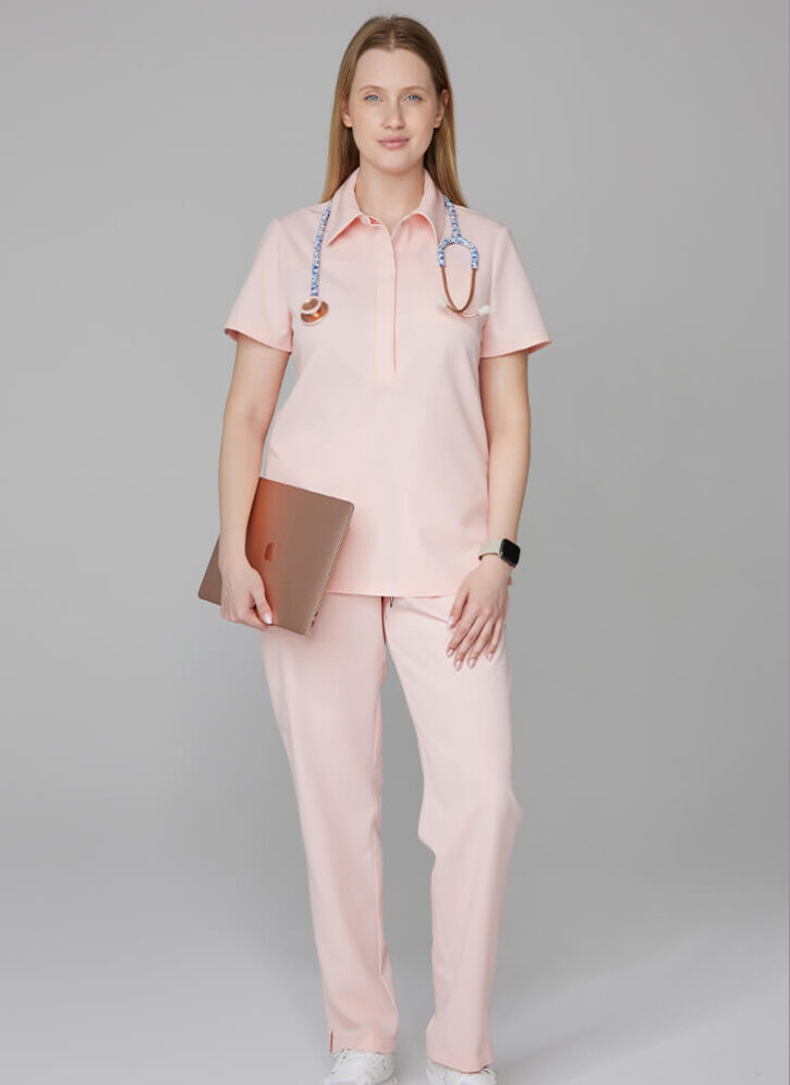 Bluza damska medyczna polo pink