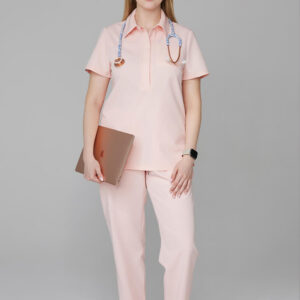 Bluza damska medyczna polo pink