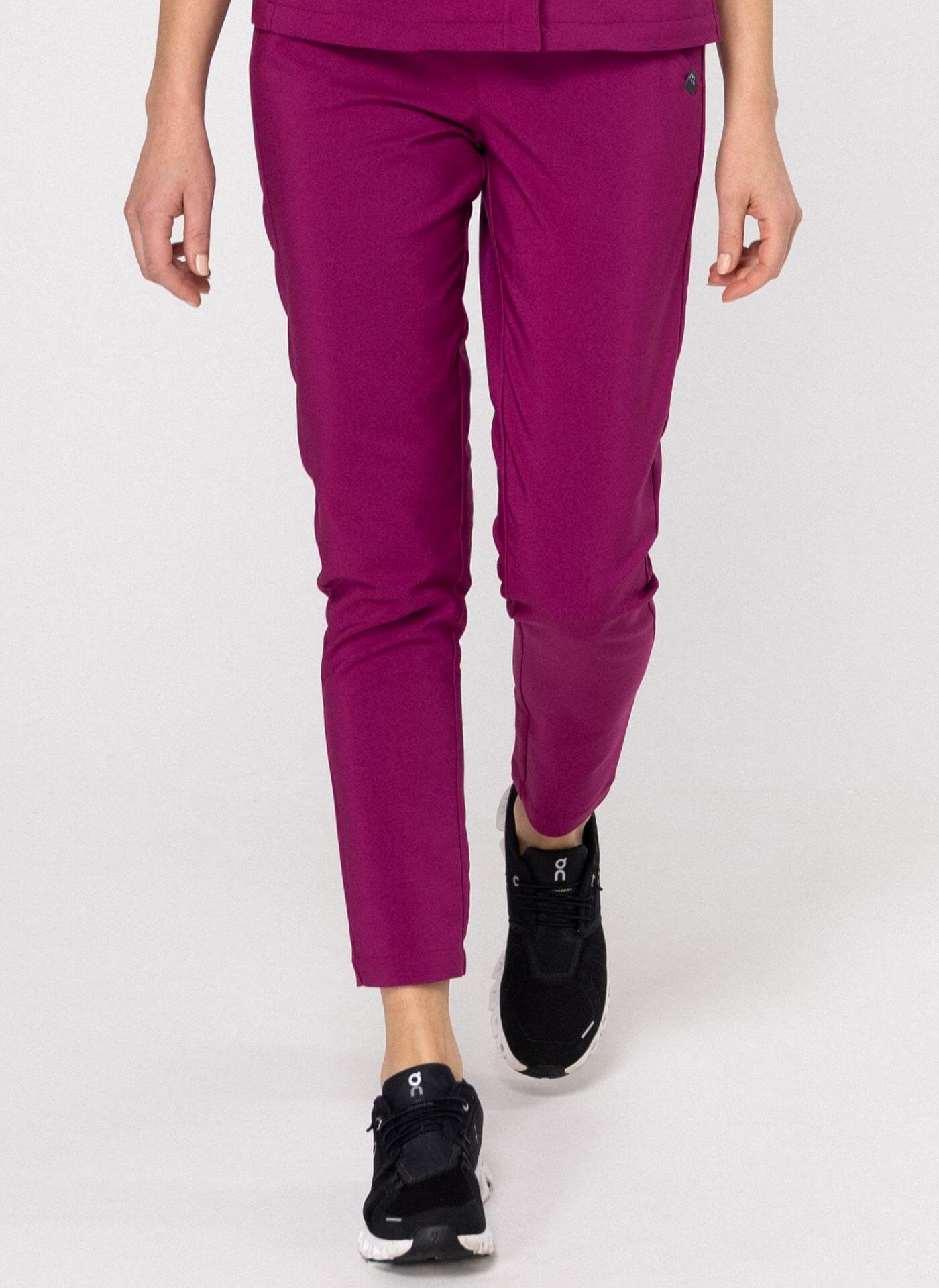 spodnie classy śliwkowe spodnie classy