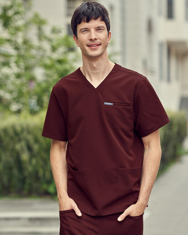 Bluza Medyczna Męska - Scrubs Sporty Wine