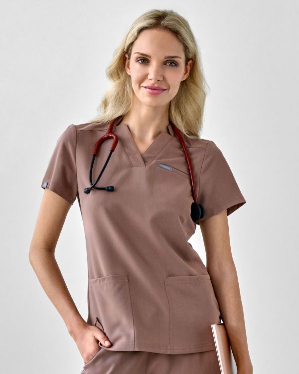 Bluza Medyczna Damska – Scrubs Comfy Chocolate