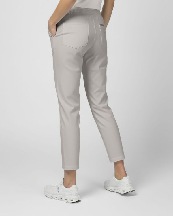 Spodnie Medyczne Damskie Scrubs Classy Light Gray - widok z tyłu